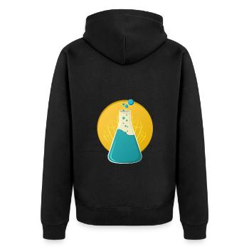 Blauer Himmel - Unisex Premium Bio Zip Hoodie - Schwarz - Hinten - Nico (187cm)