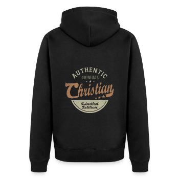 Christian cadeau personnalisé prénom christian - Veste à capuche bio Premium Unisexe - noir - Dos - Nico (187cm)