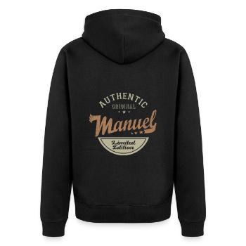 Gift manual Tshirt personalized first name manual - Unisex Premium Organic Zip Hoodie - black - Back - Nico (187cm)