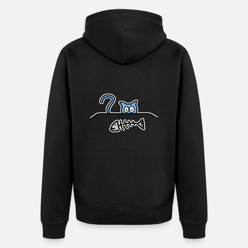 Chat affamé - Veste à capuche bio Premium Unisexe - noir
