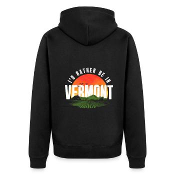 Je préférerais être dans le Vermont - Veste à capuche bio Premium Unisexe - noir - Dos - Nico (187cm)