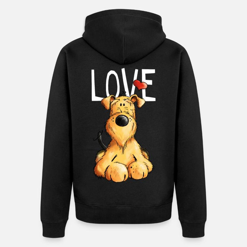 Drôle Airedale Terrier - Chien - Cadeau - Veste à capuche bio Premium Unisexe - noir