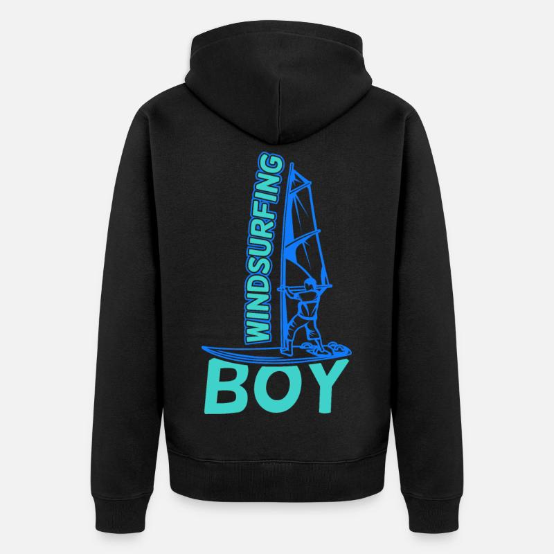 Garçon de planche à voile - Veste à capuche bio Premium Unisexe - noir
