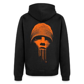 Beanie Rebel - Unisex Premium Organic Zip Hoodie - black - Back - Nico (187cm)