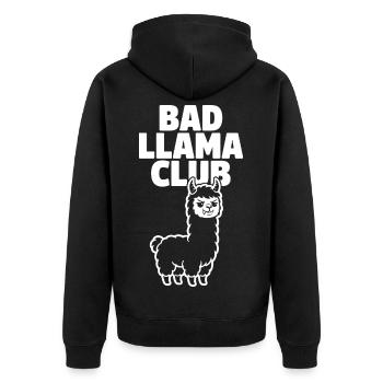 Club Bad Llama – Lama Espiègle - Veste à capuche bio Premium Unisexe - noir - Dos - Nico (187cm)