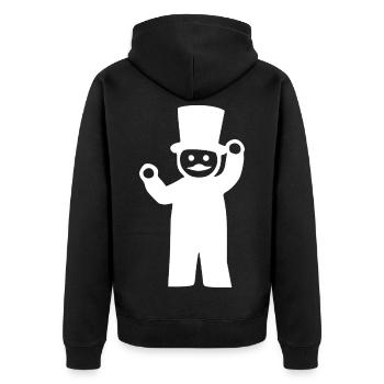 Schornsteinfeger  - Unisex Premium Bio Zip Hoodie - Schwarz - Hinten - Nico (187cm)