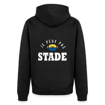 Rugby J peux pas j ai stade humour rugby clermont - Veste à capuche bio Premium Unisexe - noir - Dos - Nico (187cm)