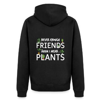 Jamais assez d’amis - euh je veux dire Plantes - Plante - Veste à capuche bio Premium Unisexe - noir - Dos - Nico (187cm)