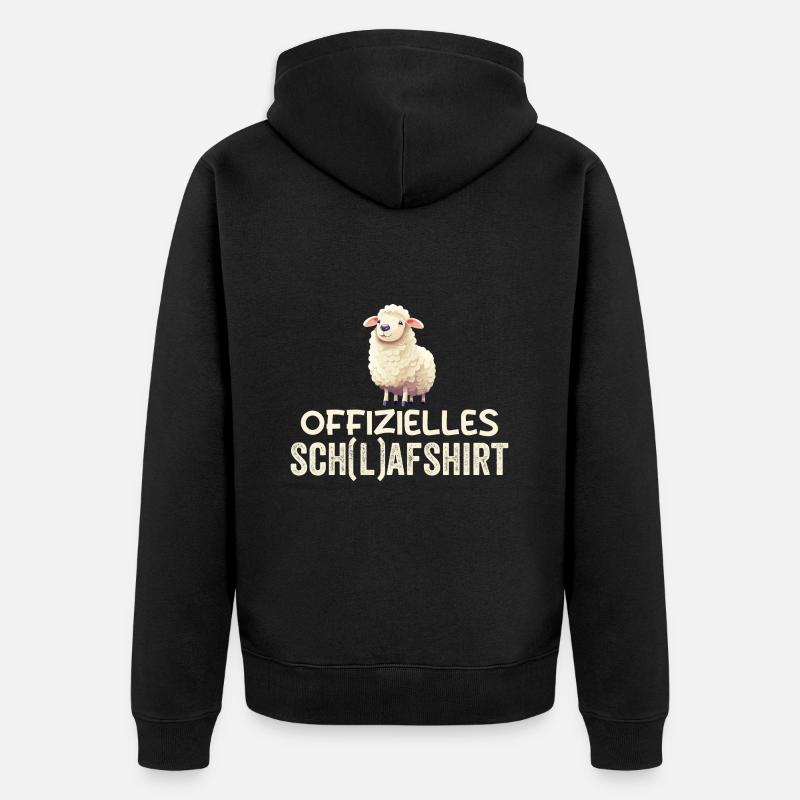 Schlafschatz Schaf - Unisex Premium Bio Zip Hoodie - Schwarz