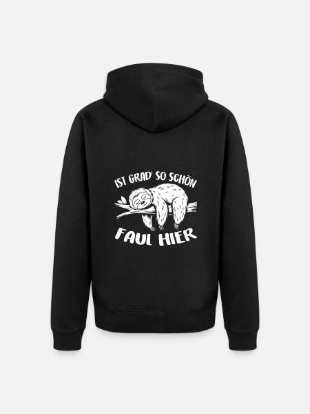 Süßes schläfriges Faultier - Unisex Premium Bio Zip Hoodie - Schwarz