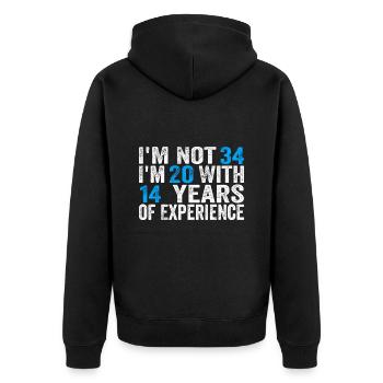 34 Years Old Birthday Funny Birthday Idea Humor 34 - Unisex Premium Organic Zip Hoodie - black - Back - Nico (187cm)