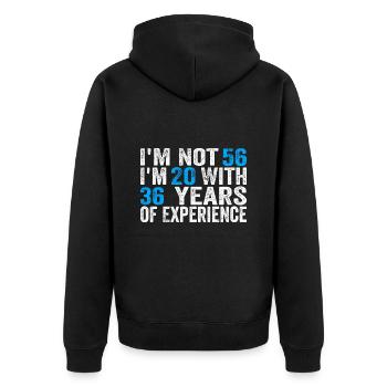 56 Years Old Birthday Funny Birthday Idea Humor 56 - Unisex Premium Organic Zip Hoodie - black - Back - Nico (187cm)