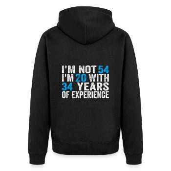 54 Years Old Birthday Funny Birthday Idea Humor 54 - Unisex Premium Organic Zip Hoodie - black - Back - Nico (187cm)