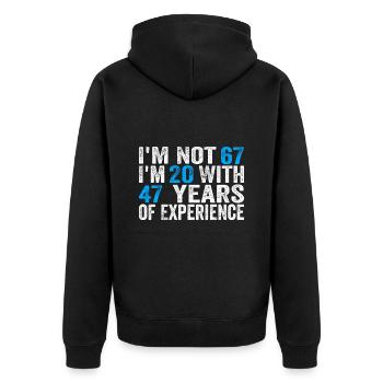 67 Years Old Birthday Funny Birthday Idea Humor 67 - Unisex Premium Organic Zip Hoodie - black - Back - Nico (187cm)