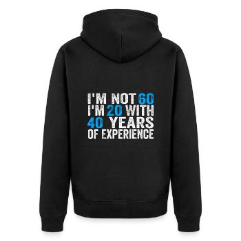 60 ans Anniversaire Drôle Idée d’anniversaire Humour 60 - Veste à capuche bio Premium Unisexe - noir - Dos - Nico (187cm)