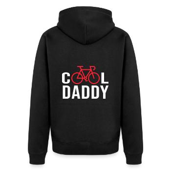 Vélo velo cool daddy sport fête des pères - Veste à capuche bio Premium Unisexe - noir - Dos - Nico (187cm)
