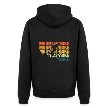 VTT Montagnes Rétro Vintage VTT Vélo - Veste à capuche bio Premium Unisexe - noir - Dos - Nico (187cm)