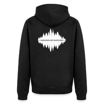SOUND OF NATURE - Unisex Premium Bio Zip Hoodie - Schwarz - Hinten - Nico (187cm)