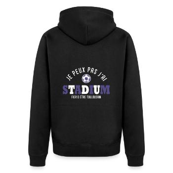 football toulouse Je peux pas j' ai stadium - Veste à capuche bio Premium Unisexe - noir - Dos - Nico (187cm)