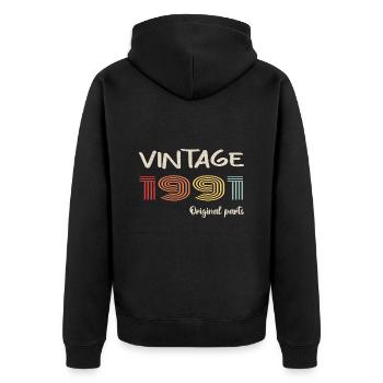 Millésime original 1991 | Cadeau d’anniversaire 1991 - Veste à capuche bio Premium Unisexe - noir - Dos - Nico (187cm)