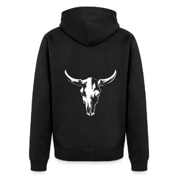 Tête de Taureau - Veste à capuche bio Premium Unisexe - noir - Dos - Nico (187cm)