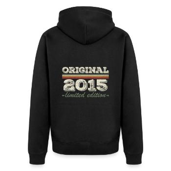 Légende depuis 2015 Né en 2015 Anniversaire 2015 - Veste à capuche bio Premium Unisexe - noir - Dos - Nico (187cm)