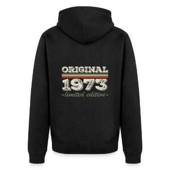 Legend since 1973 Born 1973 Birthday 1973 - Unisex Premium Organic Zip Hoodie - black - Back - Nico (187cm)