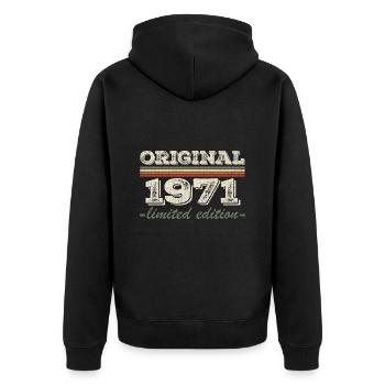 Legend since 1971 Born 1971 Birthday 1971 - Unisex Premium Organic Zip Hoodie - black - Back - Nico (187cm)