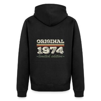 Legend since 1974 Born 1974 Birthday 1974 - Unisex Premium Organic Zip Hoodie - black - Back - Nico (187cm)