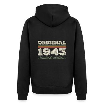Legend since 1943 Born 1943 Birthday 1943 - Unisex Premium Organic Zip Hoodie - black - Back - Nico (187cm)