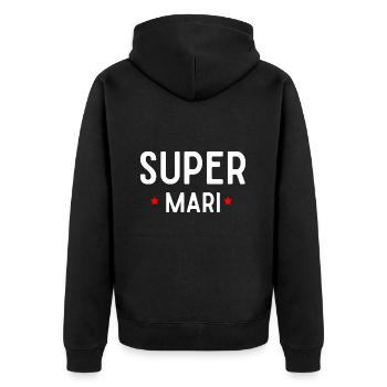Evg mariage super-héros cadeau anniversaire - Veste à capuche bio Premium Unisexe - noir - Dos - Nico (187cm)