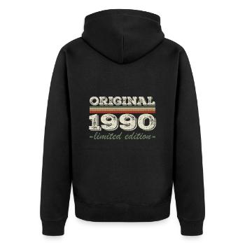 Légende depuis 1990 Né en 1990 Anniversaire 1990 - Veste à capuche bio Premium Unisexe - noir - Dos - Nico (187cm)