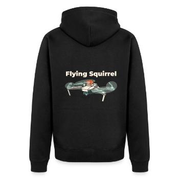Flying squirrel - squirrel in quadcopter - Unisex Premium Organic Zip Hoodie - black - Back - Nico (187cm)