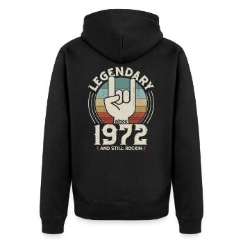 Anniversaire Né en 1972 Légendaire depuis 1972 - Veste à capuche bio Premium Unisexe - noir - Dos - Nico (187cm)