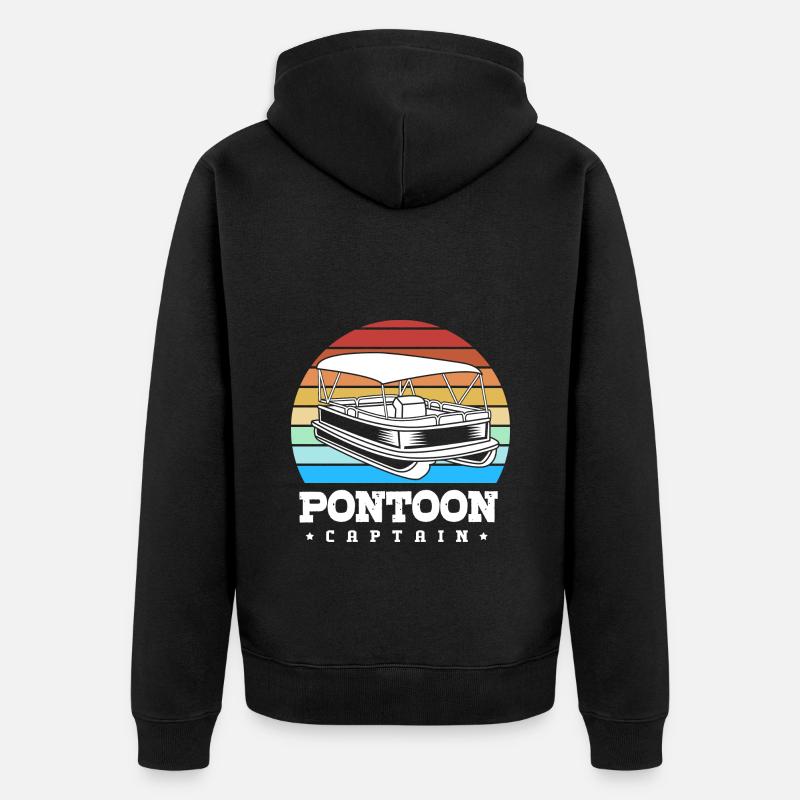 Pontonboot Boot Boote - Unisex Premium Bio Zip Hoodie - Schwarz