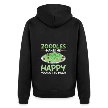 Zoodles Zucchini Pasta Saying - Unisex Premium Organic Zip Hoodie - black - Back - Nico (187cm)