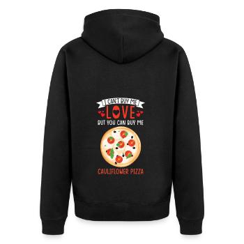 Pizza au chou-fleur Légumes végétariens végétaliens - Veste à capuche bio Premium Unisexe - noir - Dos - Nico (187cm)