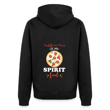 Pizza au chou-fleur Légumes végétariens végétaliens - Veste à capuche bio Premium Unisexe - noir - Dos - Nico (187cm)