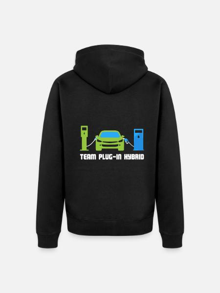 Team Plug-In-Hybrid: Green Driving - Unisex Premium Organic Zip Hoodie - black