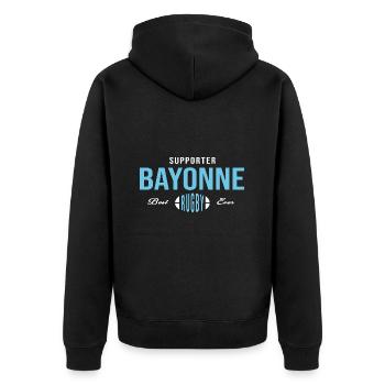 Rugby Bayonne supporter rugby bayonnais - Veste à capuche bio Premium Unisexe - noir - Dos - Nico (187cm)