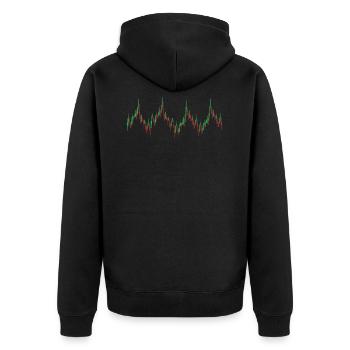 Heartbeat Candlestick Chart Exchange Stock Market - Unisex Premium Bio Zip Hoodie - Schwarz - Hinten - Nico (187cm)
