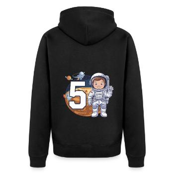 5e anniversaire Astronaute Aventure spatiale pour les garçons - Veste à capuche bio Premium Unisexe - noir - Dos - Nico (187cm)