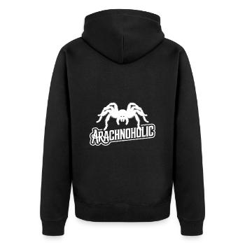 Arachnoholic Big Hairy Spider Silhouette - Unisex Premium Organic Zip Hoodie - black - Back - Nico (187cm)