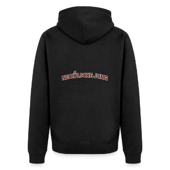 ne koelsche jung Kölner Jungs Jung us Kölle - Unisex Premium Bio Zip Hoodie - Schwarz - Hinten - Nico (187cm)