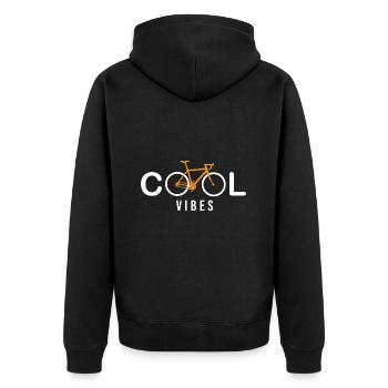 vélo cool vibes velo humour cycliste - Veste à capuche bio Premium Unisexe - noir - Dos - Nico (187cm)