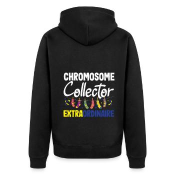 Love Doesn't Count Chromosomes Down Syndrome - Unisex Premium Bio Zip Hoodie - Schwarz - Hinten - Nico (187cm)