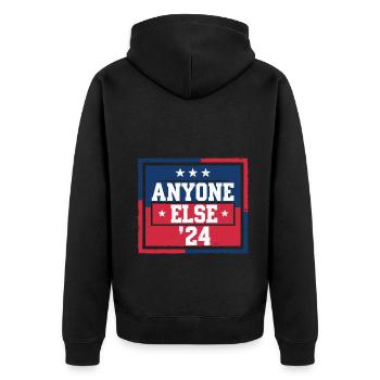 Anyone Else Election 2024 - Unisex Premium Bio Zip Hoodie - Schwarz - Hinten - Nico (187cm)