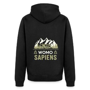 Womo Sapiens - Unisex Premium Organic Zip Hoodie - black - Back - Nico (187cm)