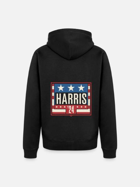 Harris 2024 Vintage Valg Patriotisk kampagne - Premium økologisk unisex-hættejakke - sort