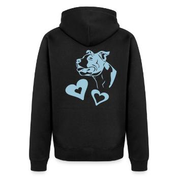 sugarhearts - Unisex Premium Organic Zip Hoodie - black - Back - Nico (187cm)